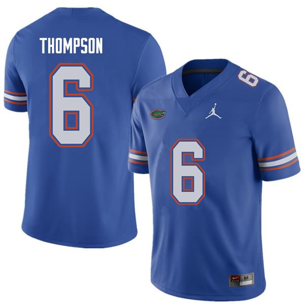NCAA Florida Gators Deonte Thompson Men's #6 Jordan Brand Royal Stitched Authentic College Football Jersey VZO8764TR